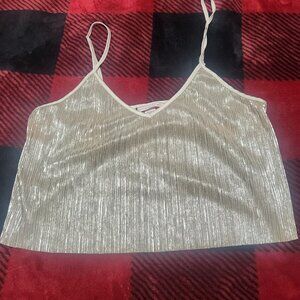 Victoria's Secret Crop Tank Top Gold Shimmer Size Medium